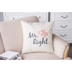 Mr & Mrs Alway Right - cotton cushion cover 44 * 44cmKussenslopen