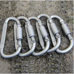 Aluminium karabijnhaak - D-type quick hook 6 stuksSurvival gereedschap