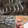 Aluminium karabijnhaak - D-type quick hook 6 stuksSurvival gereedschap