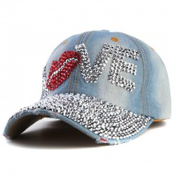 Xthree goedkope baseball cap goede kwaliteit strass cap liefde brief snapback hoeden voor mannen enHoeden & Petten