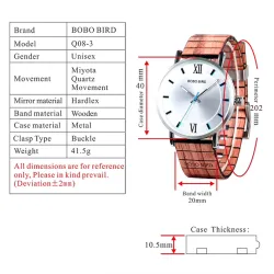 Elegant wooden quartz watch - unisexWatches