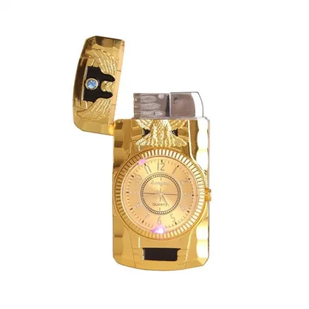 Butane jet cigarette lighter - quartz clock - torchAanstekers
