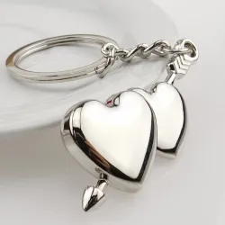 Double heart & arrow - keychainSleutelhangers