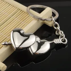 Double heart & arrow - keychainSleutelhangers