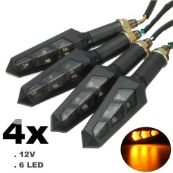 12V LED turn signal amber lights - motorcycle indicators 4pcs setRichtingaanwijzers