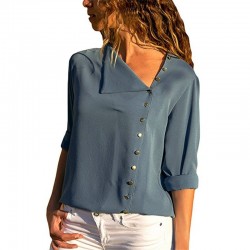 Elegante chiffon blouse met lange mouwenBlouses & overhemden