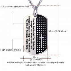 Cross & Bible verse pendant - stainless steel necklaceNecklaces