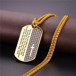 Cross & Bible verse pendant - stainless steel necklaceNecklaces