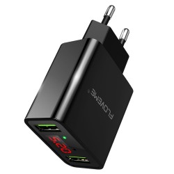 Smart dual USB - Led digital charging adapter for iPhone Samsung Xiaomi - EU plugOpladers