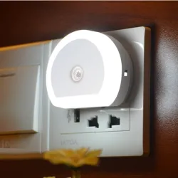 LED dual USB charger plug with sensor lightOpladers