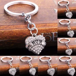 Mom & Daughter & Best Friend crystal heart - keychainSleutelhangers