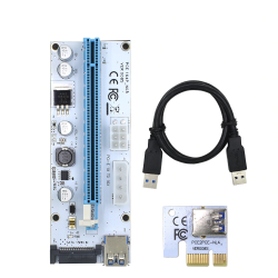 3 in 1 Molex 4Pin SATA 6PIN PCI Express PCIE PCI-E Riser Card 008s 1x to 16x USB 3.0 For Mining Bitcoin MinerKabels