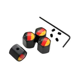 4 Stksset Duitsland Vlag Logo Anti-diefstal Ventieldopjes Zwart Wiel Band Steel Air Caps Auto StyliWiel onderdelen
