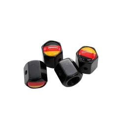 4 Stksset Duitsland Vlag Logo Anti-diefstal Ventieldopjes Zwart Wiel Band Steel Air Caps Auto StyliWiel onderdelen