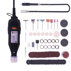 Mini elektrische handboormachine met flexibele as en 105 accessoiresBits & boren