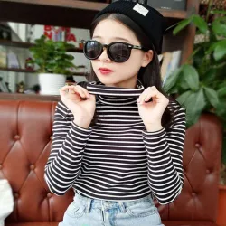 Casual - long sleeve sweater - striped turtleneckHoodies & Jumpers