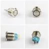 22mm metal waterproof stainless steel button - switch momentary - flat round lampSwitches