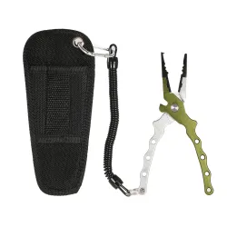 Fishing Plier With Bag Multi functional Light Lure Accessories Grip Pincer Nipper Wire line CutterGereedschap