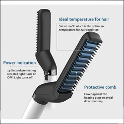 All in one - comb & straightener & hair curling iron for menHair