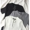 Casual short sleeve top with zipper - t-shirtWomen's fashion