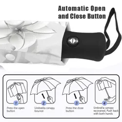 Fully automatic umbrella with 3D floral print - UV protectionOutdoor & Kamperen