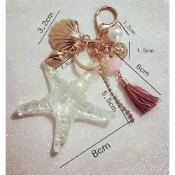 Sea world starfish pearl shell keychainSleutelhangers
