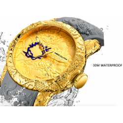 Luxury waterproof watch with dragon sculptureHorloges
