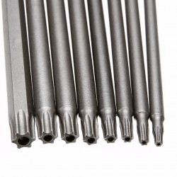 Magnetic Torx screwdriver bit set 150mm T8/T10/T15/T20/T25/T27/T30/T40 - 8 pcsBits & boren
