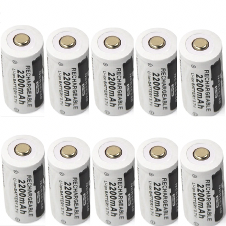 CR123A 16340 - 2200mAh 3.7V - oplaadbare batterij 10 stuksBatterijen