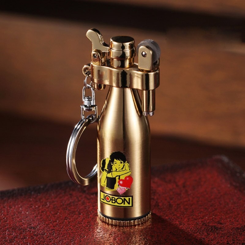 Retro mini metal lighter with keychain - refillableLighters