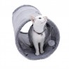 Opvouwbare suede tunnel voor huisdieren met bal en stalen frameSpeelgoed