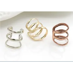 Gold & silver ear clip - 1 pieceOorbellen