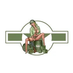 US army girl - auto & motorfiets vinyl sticker - waterdicht 13 * 7.4cmStickers
