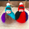 Sleeping baby doll - keychain with fur pompomSleutelhangers