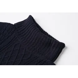 Long knitted sweater with turtleneck - winter dressPlus