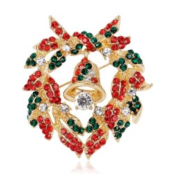 Christmas colorful crystals broochKerstmis