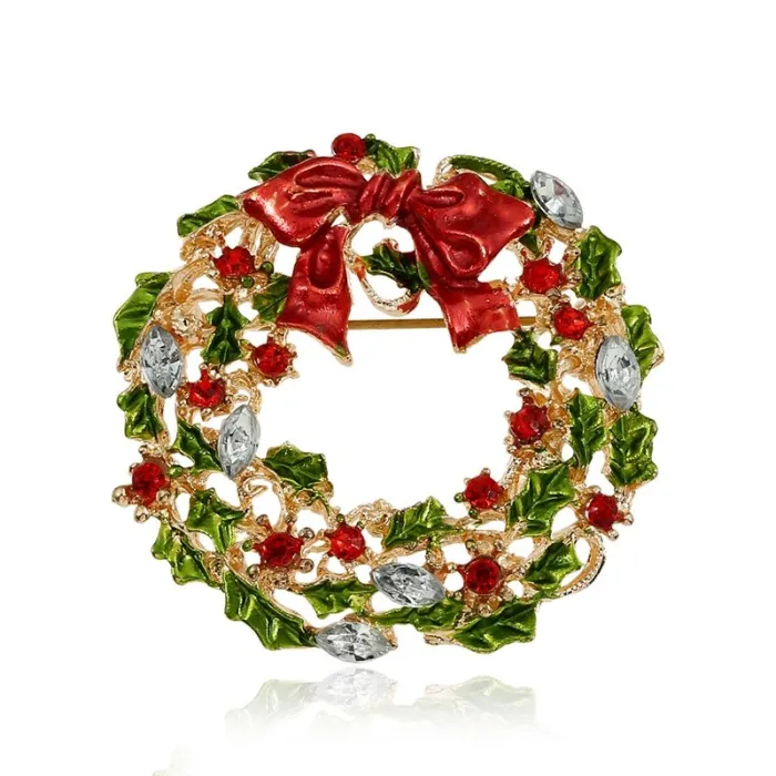 Christmas mistletoe wreath - broochBrooches
