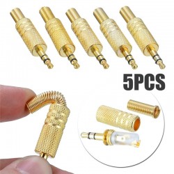 1/8" 3,5 mm goud stekker coax kabel - professionele audio adapter connector 5 stuksPluggen