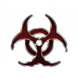 Biohazard red hex - vinyl car sticker 12 * 12cmStickers