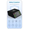 USB 60W LED display - multi-port wireless charger - quick charge 3.0Opladers