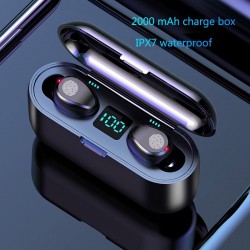 V5.0 F9 TWS draadloze Bluetooth-oortelefoon - LED-display - 2000 mAh powerbank - hoofdtelefoon met microfoonHeadsets