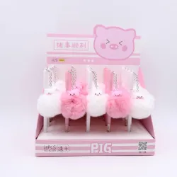Gel pen with plush flamingo & pig & sheepPennen & Potloden