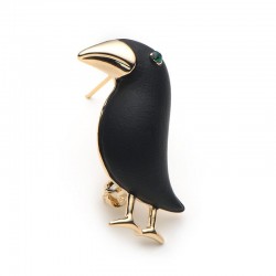 Elegant brooch with black crowBrooches