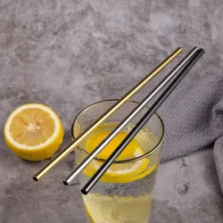 Reusable - stainless steel drinking straws - set with bagBar producten