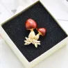 Red enamel - mushroom - broochBrooches