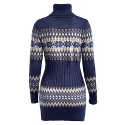 Winter long sweater - mini dress with turtleneckDresses