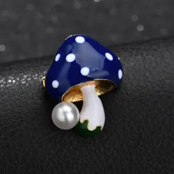 Mushroom with pearl - elegant broochBrooches