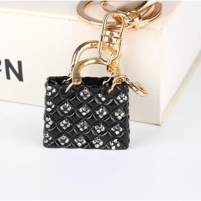 Crystal black handbag - keychainSleutelhangers