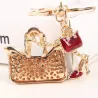 Two crystal red bags & high-heeled shoe - keychainSleutelhangers