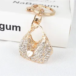 Crystal handbag with a heart - keychainSleutelhangers